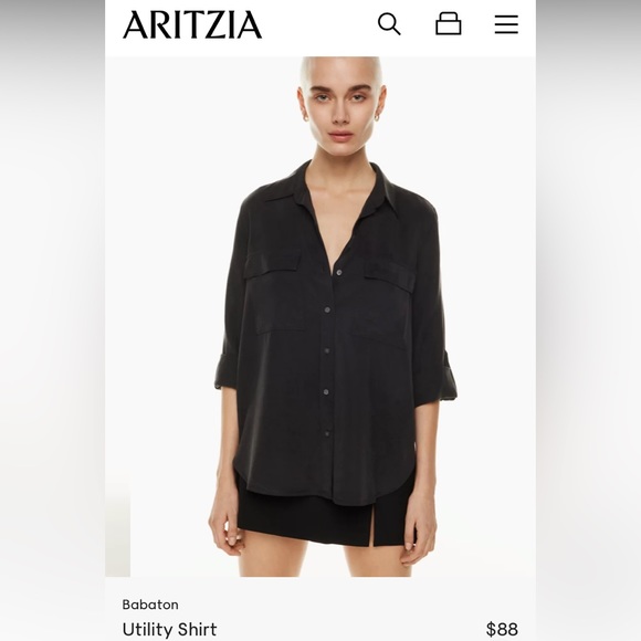 Babaton Utility Button-up Shirt in black - Picture 1 of 5